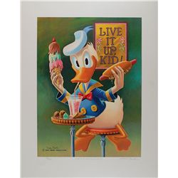 Carl Barks limited edition signed lithograph ‘Live It Up, Donald, You’re 50!’