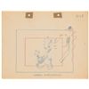 Image 1 : Daffy Duck production layout drawing from a 1940s Cartoon