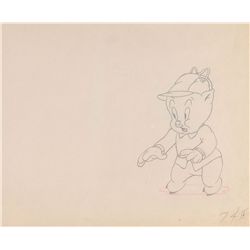 Porky Pig production drawing from a Warner Brothers Cartoon