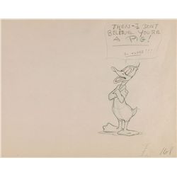 Daffy Duck production drawing from a Warner Brothers Cartoon