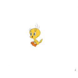 Tweety Bird production cel from a Warner Brothers Theatrical Cartoon