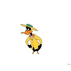 Daffy Duck production cel from the opening of the Bugs Bunny TV Show