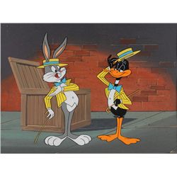 Bugs Bunny and Daffy Duck publicity cel based upon the opening to the Bugs Bunny TV Show