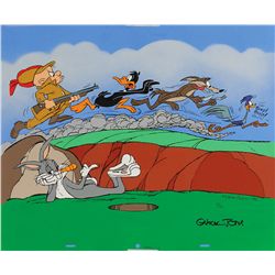 Bugs Bunny, Roadrunner, Wile E. Coyote, Daffy Duck, and Elmer Fudd limited edition cel