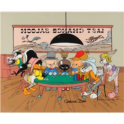 Bugs Bunny, Daffy Duck, and WB Characters limited edition cel from Last Chance Saloon