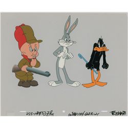 Bugs Bunny, Daffy Duck, and Elmer Fudd production cel from Blooper Bunny