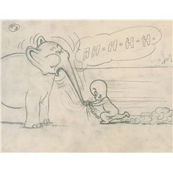 Casper and Elephant storyboard drawing from Spooking About Africa