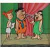 Image 1 : Fred and Wilma Flintstone production cel and production background from The Flintstones TV Show