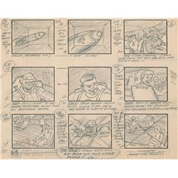 Three production storyboard pages from The Fantastic Four