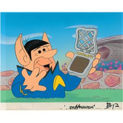 Barney Rubble production cel and production background from a Cocoa Pebbles Cereal Commercial