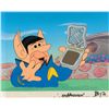 Image 1 : Barney Rubble production cel and production background from a Cocoa Pebbles Cereal Commercial