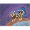 Image 1 : Fred Flintstone and Barney Rubble production cel and production background from The Flintstones TV S