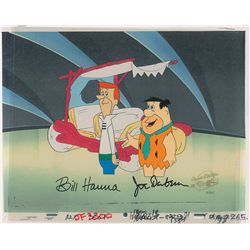 George Jetson and Fred Flintstone production cel from The Jetsons Meet the Flintstones