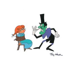 Snidely Whiplash and Nell publicity cel from Dudley Do-Right