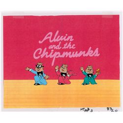 Alvin, Simon, and Theodore opening title cel from Alvin and the Chipmunks TV Show