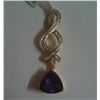 Image 1 : 2.748g Pendant Made in 14kt 2.062g Gold, 0.24 Ctw Diamond, 3.19 Ctw Amethyst