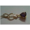 Image 2 : 2.748g Pendant Made in 14kt 2.062g Gold, 0.24 Ctw Diamond, 3.19 Ctw Amethyst