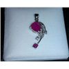 Image 3 : 1.790g Pendant of Ruby and CZ Sterling 925 Silver