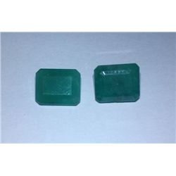 Natural African(Zambian) Emerald Pair of weight 10.15 Ctw Rectangular Cut Stones