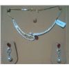 Image 1 : Necklace And Earring Set Diamond: 2.86 Ctw, Ruby 6.68 Ctw And 18kt Gold 21.500 Gram