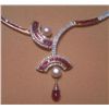 Image 3 : Necklace And Earring Set Diamond: 2.23 Ctw, Ruby 18.62 Ctw, Pearl 8.33 Ctw And 18kt Gold 28.150 Gram