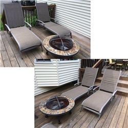 Outdoor Fireplace and Patio Furniture