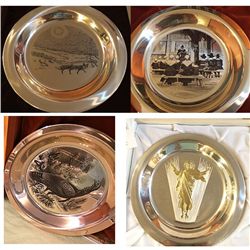 4 Sterling Silver Franklin Mint Plates