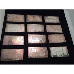 Collection of 12 Silver Bars