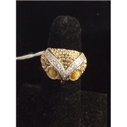 Estate 14kt Gold Owl Shaped Ring
