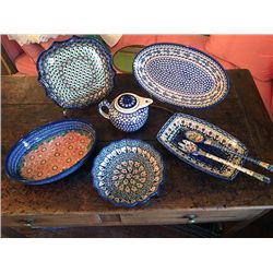 6 Pieces Ceramika Artystyczna Stoneware Pottery