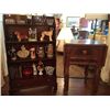 Image 1 : Crotch Mahogany Side Table and Book Case