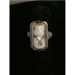 Antique 14kt White Gold Ring