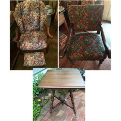 Victorian Square Table & 2 Chairs