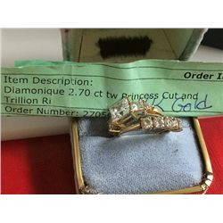 2 14kt Gold Simulated Diamond Rings