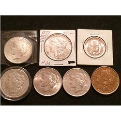 Morgan and Peace Silver Dollars