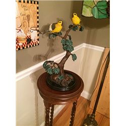 Bronze and Painted Decorative Bird Sculpture