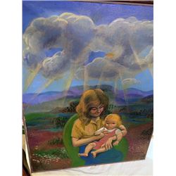 Mother and Child Painting by Sante Graziani
