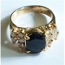 14kt Sapphire and Diamond Ring