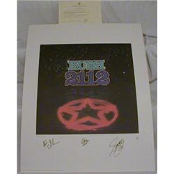 Officially licensed RUSH hand signed 2112 lithograph from 1996.  This item is approximately 22 in…