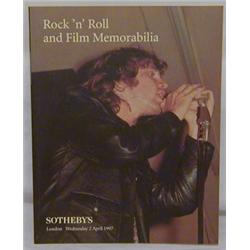 Sotheby's Rock n Roll and Film Memorabilia Catalog from April 2, 1997.  The cover shows Jim Morri…