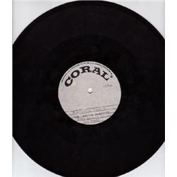 A VERY RARE ACETATE ON CORAL RECORDS LABEL OF JOHNNY BURNETTE AND THE ROCK-N   ROLL TRIO OF THE S…