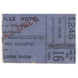 HERE IS A VERY RARE BEATLES TICKET STUB FOR THE ED SULLIVAN SHOW, FEBUARY 16, 1964.   THIS IS A T…