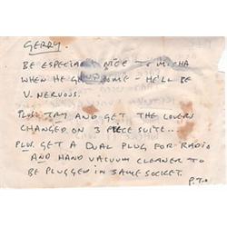 John Lennon handwritten note both sides to his cook, Gerry Bojack from 1979/80. The note lists se…