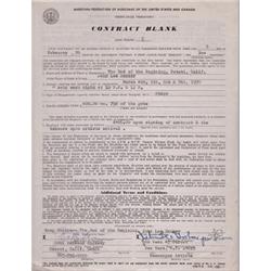 THIS IS A VERY RARE PERFORMANCE CONTRACT FOR JOHN LEE HOOKER.   IT IS NOT SIGNED BY MR.HOOKER BUT…