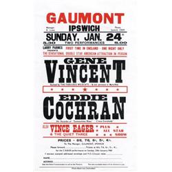 Gene Vincent Eddie Cochran 1960 UK Handbill. A rare handbill for the Gene Vincent Eddie Cochran s…
