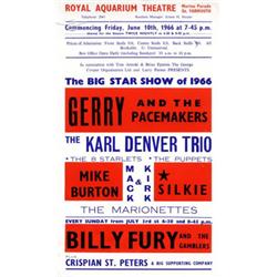 Gerry And The Pacemakers Handbill Flyer 1966 Original handbill for the Gerry And The Pacemakers s…