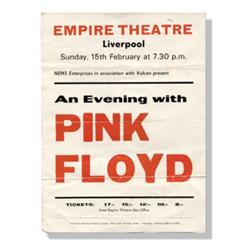 Pink Floyd UK Handbill A original handbill for the "an evening with Pink Floyd" concert at the Em…