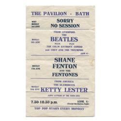 Beatles UK handbill Flyer 10 June 1963 Bath Pavilion 10 June 1963.  Ultra rare handbill for the g…