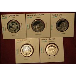 4. Set Of 5 2012-S Proof 90% Silver America The Beautiful Quarters – PR, NM, ME, HI, AK – Scarce