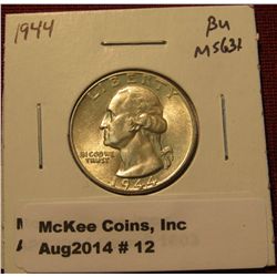 12.1944 P Washington Quarter BU  MS 63+
